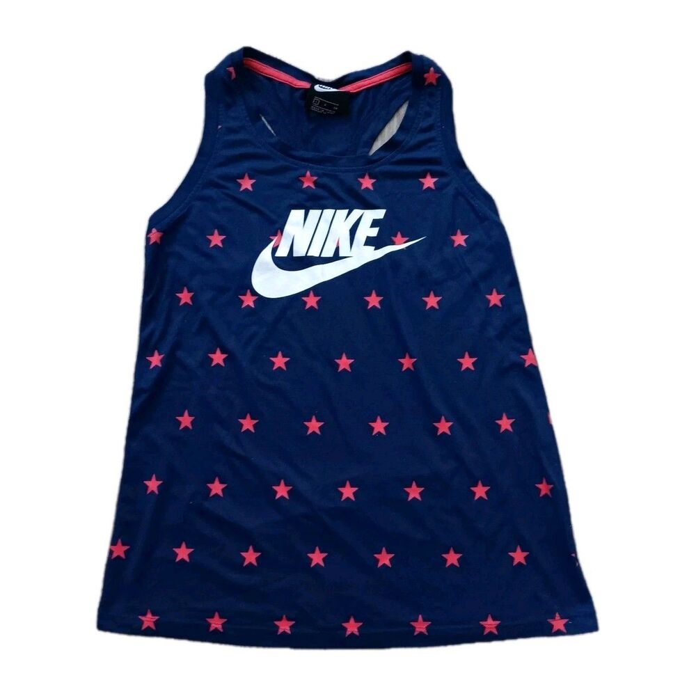 Nike Stars Racerback Tank Top Womens Small Logo Active Sports Workout Athleisure